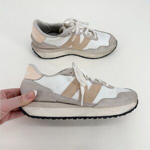 New Balance Women's WS237 Sneakers Cream, White, and Pink